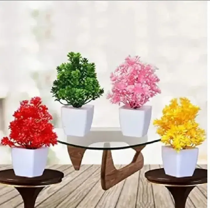 Multicolor Plastic Plant Stand Set of 4